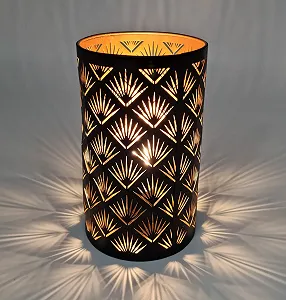 Настільна лампа Spetebo LED металева 3D ефект 20x12 см кругла на батарейках synthetic.ua - Фото 1