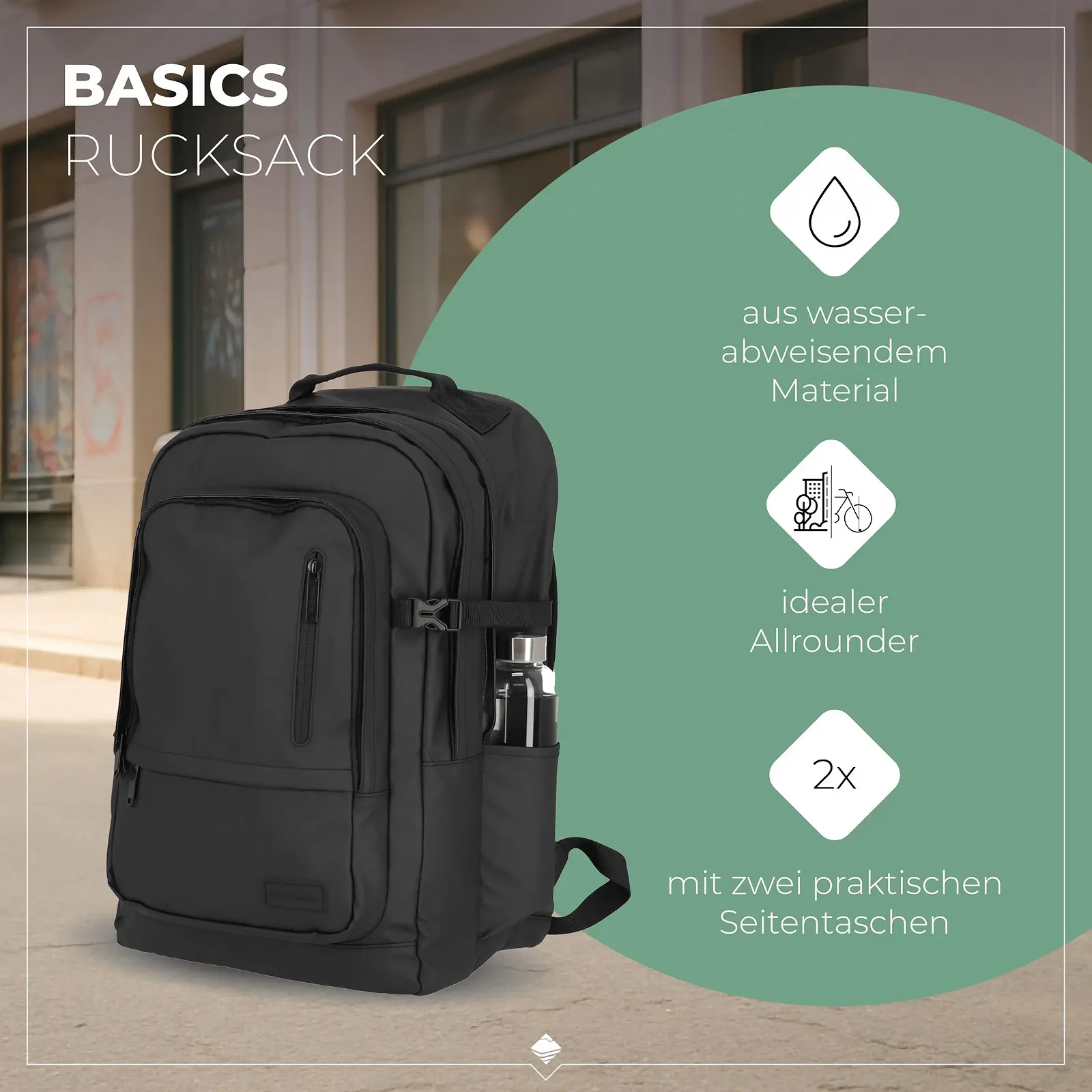 Рюкзак Travelite Basics Daypack 15.6 дюйма 48 см 28 л 900 г Black, фото №2