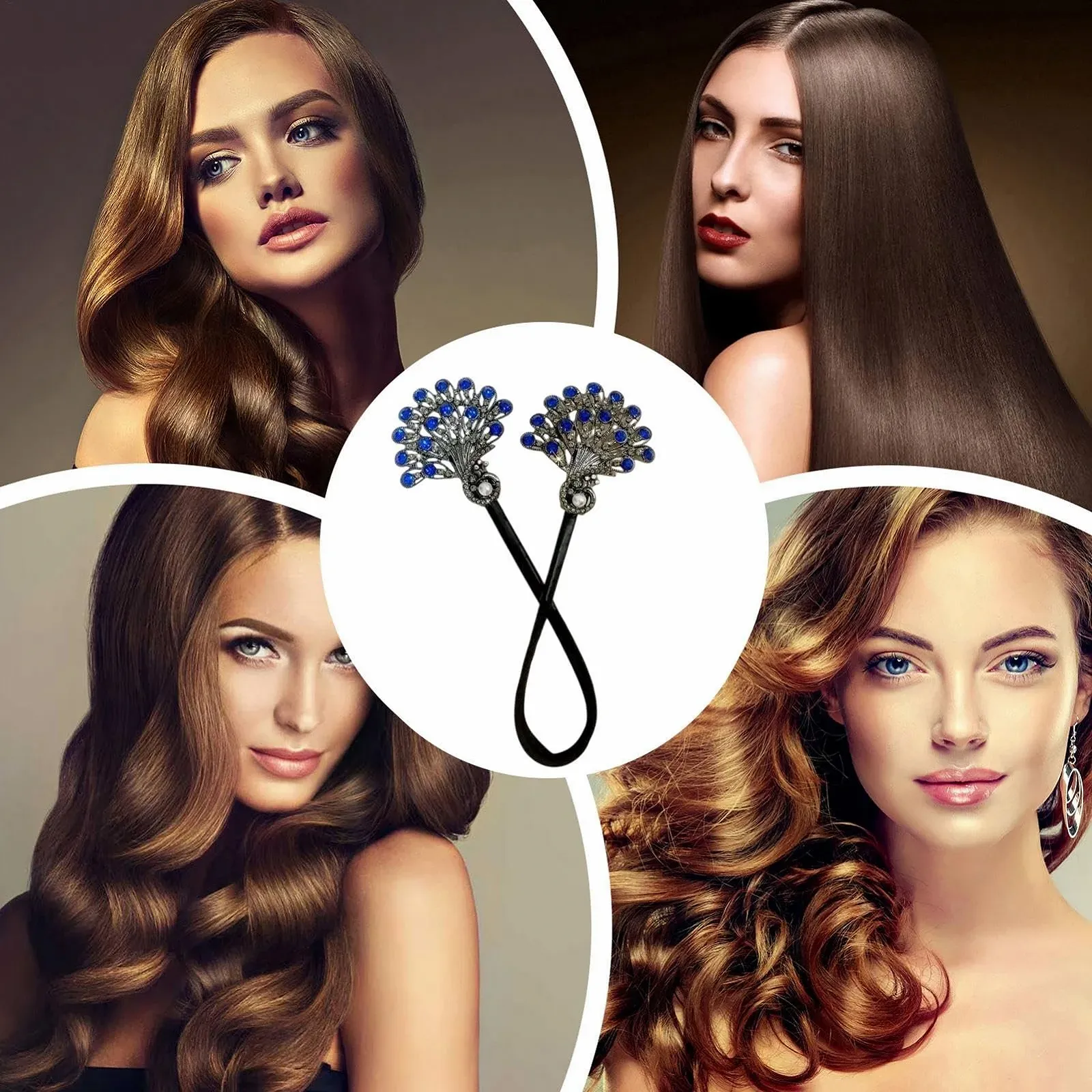 Краб для волосся Acunny PEAFOWL Павич зі стразами, фото №4 Краб для волосся Acunny PEAFOWL Павич зі стразами, фото №4