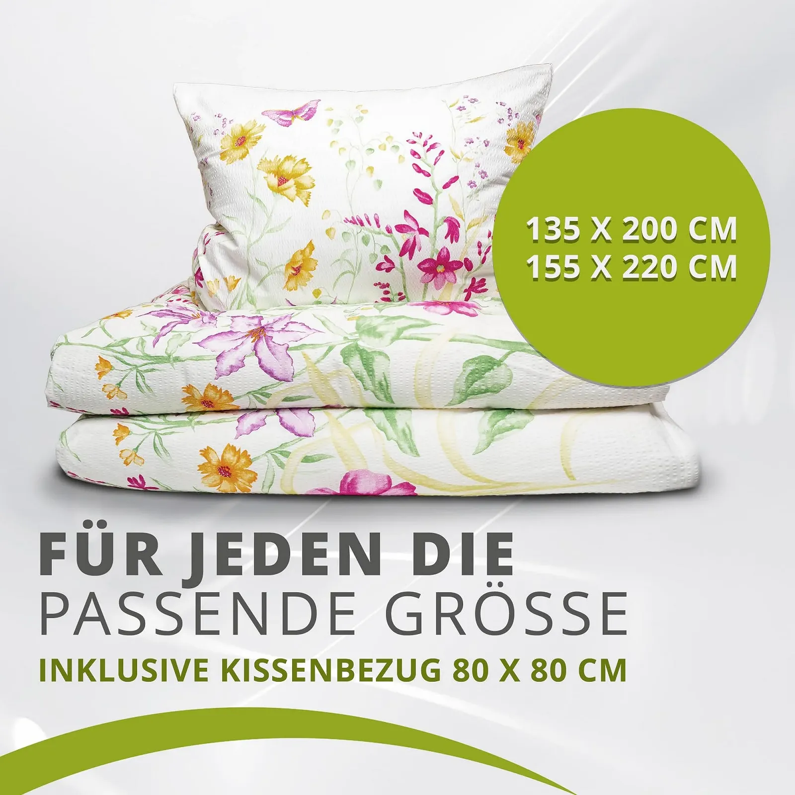 Постільна білизна Traumschlaf Flower Meadow 135 x 200 см 80 x 80 см seersucker бавовна, фото №8