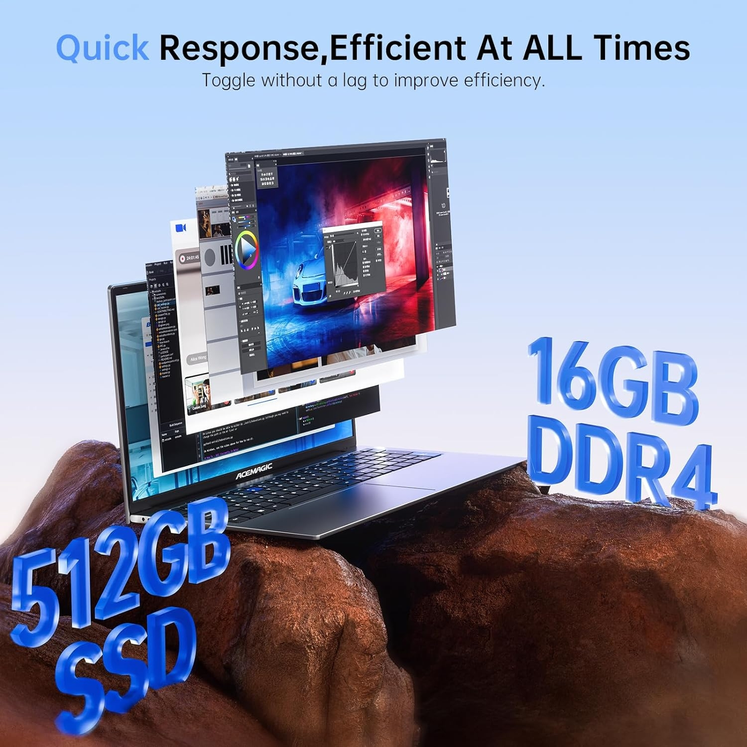 Ноутбук 17.3" ACEMAGIC AX17 Intel N97 RAM 16GB SSD 512GB Windows 11, фото №4