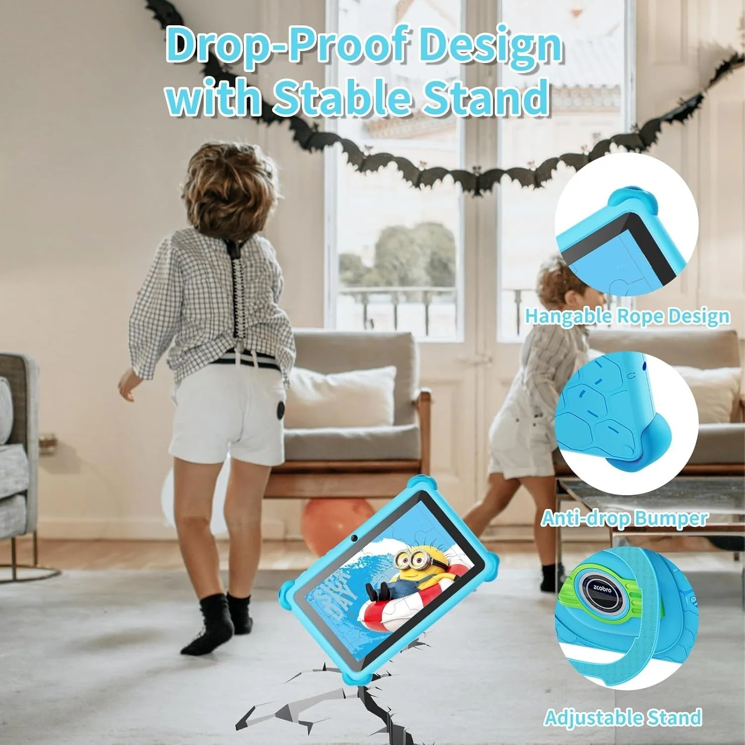 Планшет дитячий Zcobro Kids7 10 7" 2/32 ГБ 4 ядра Android 10 Black-Blue, фото №6