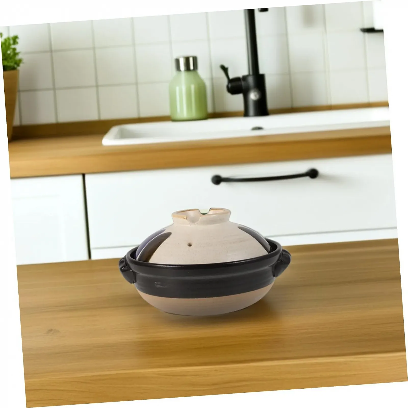 Кастрюля керамическая LIFKOME Vintage Japanese Dutch Oven с крышкой и двойными ручками, фото №9