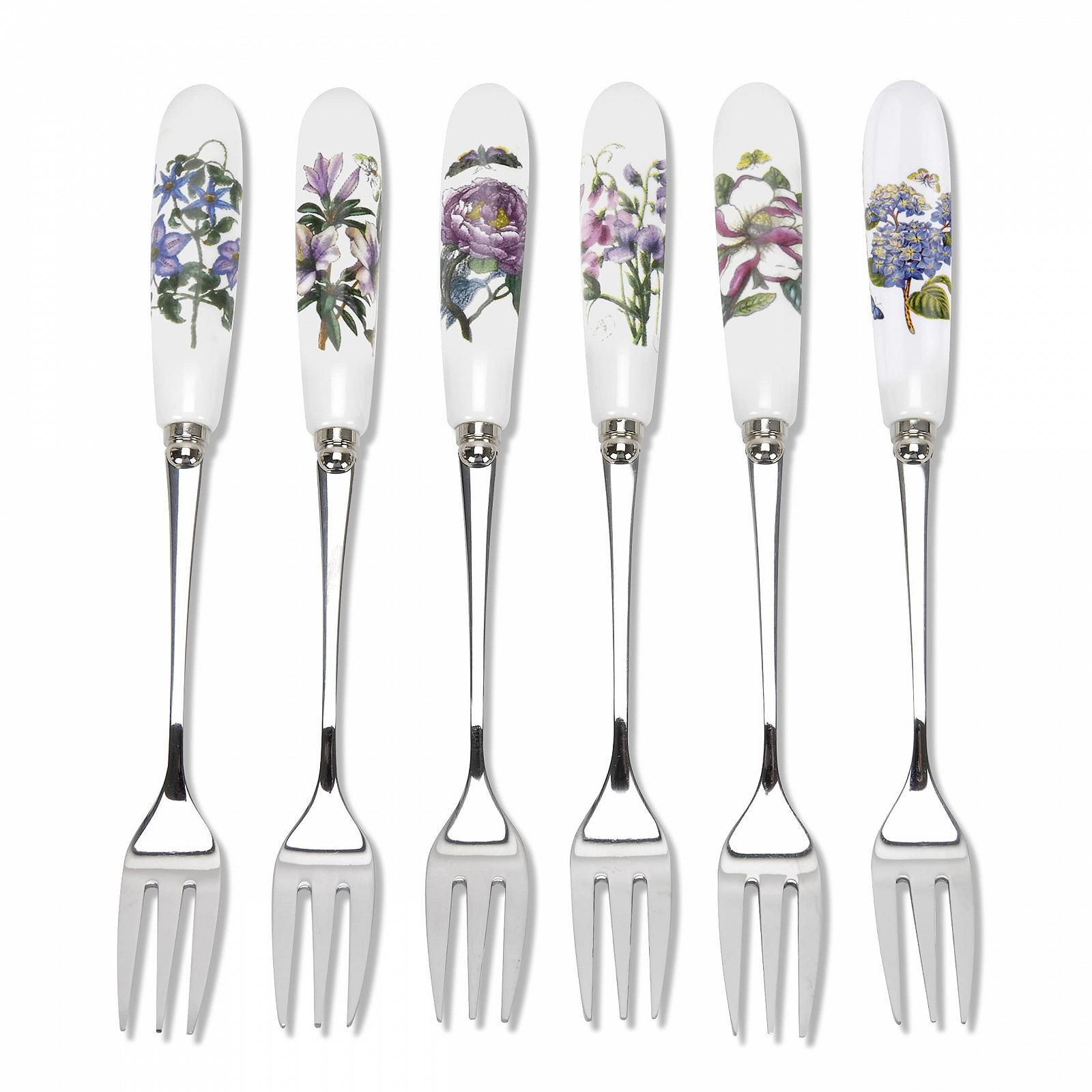 Вилка для пирожных Botanic Garden 6 штук, фарфор, разноцветная, фото №2