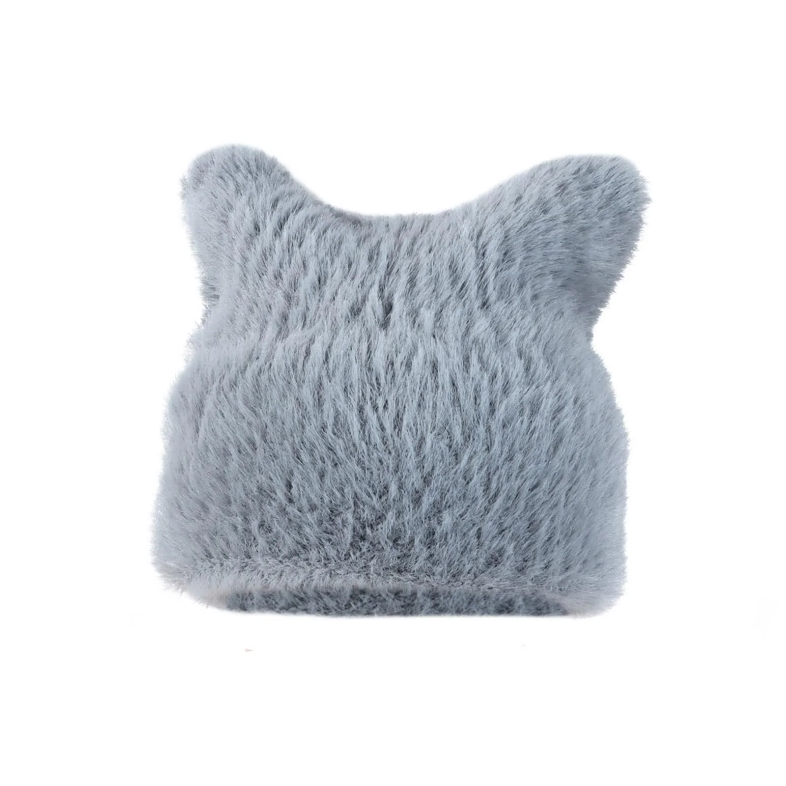 Шапка Ldabrye С ушками котенка, однотонная, меховая, мультяшная, для фотосессий, для улицы, на Хэллоуин, фото №8