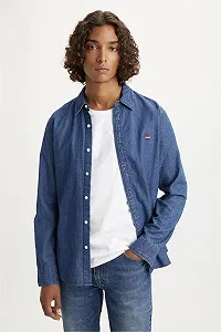 Мужская джинсовая рубашка Levi's Battery Housemark Shirt - S - Фото 1