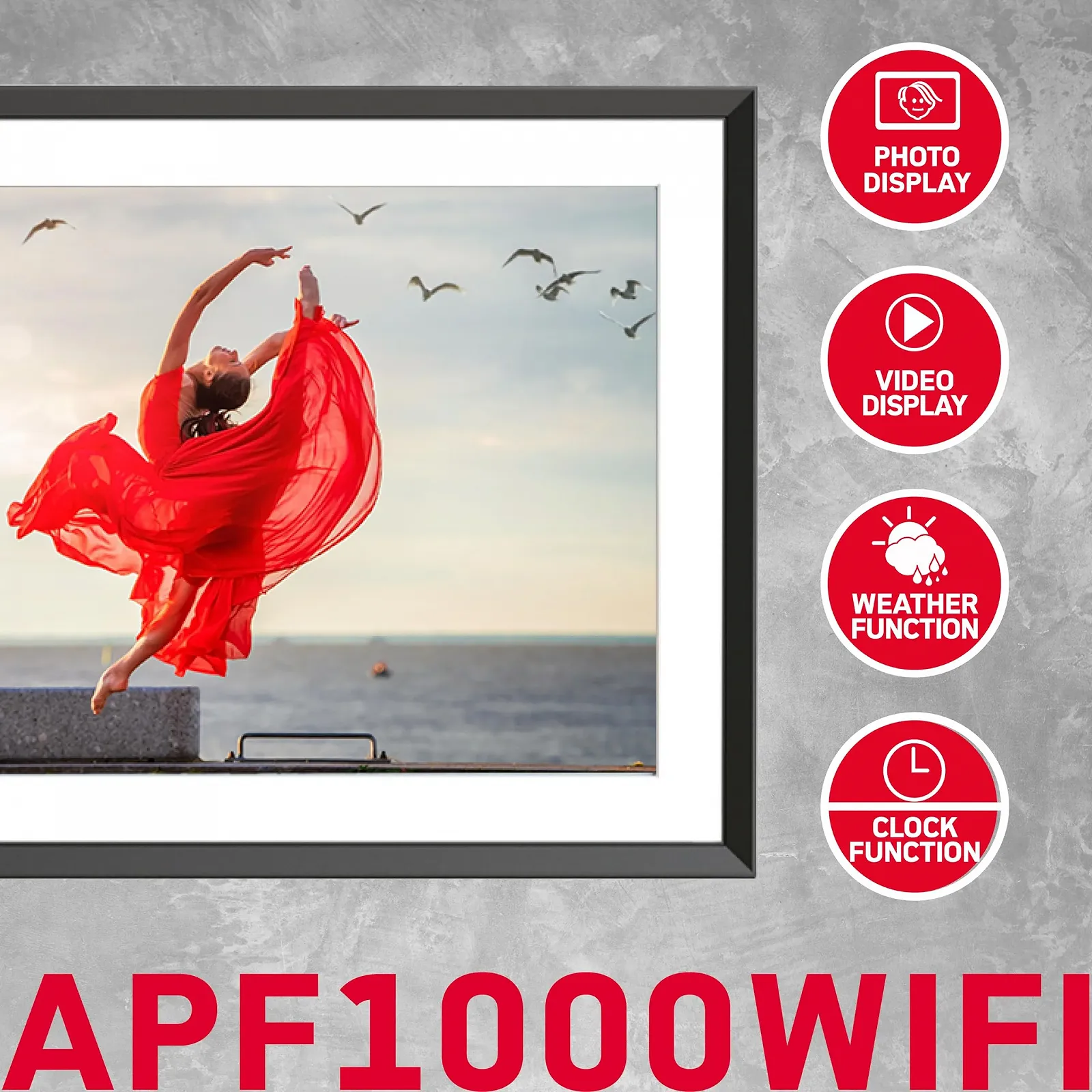 Цифровая фоторамка AGFA Photo Realiview APF1000 Wi-Fi 10 дюймов 32 GB 1200 × 800 Черная, фото №5 Цифровая фоторамка AGFA Photo Realiview APF1000 Wi-Fi 10 дюймов 32 GB 1200 × 800 Черная, фото №5