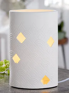 Настільна лампа GILDE декоративна порцелянова E14 40 Вт 28 см Білий synthetic.ua - Фото 1