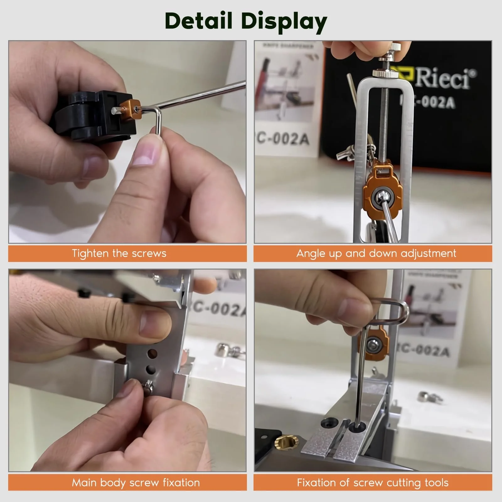 Точилка для ножів прецизійна з кутом 15-30° портативний набір 12 каменів, фото №3