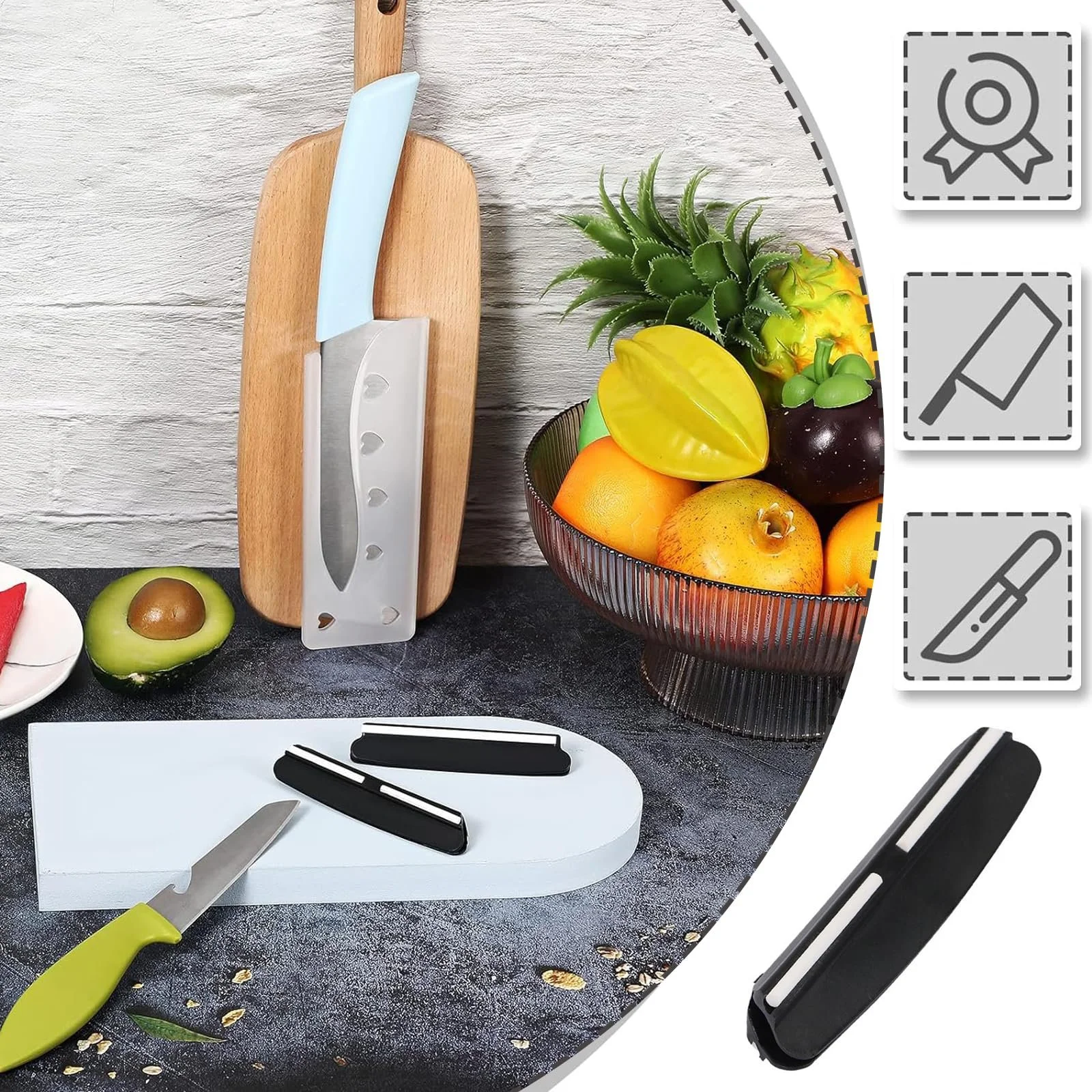 Направляющая для заточки ножей набор 2 шт. для точильных камней 10 см Black, фото №4