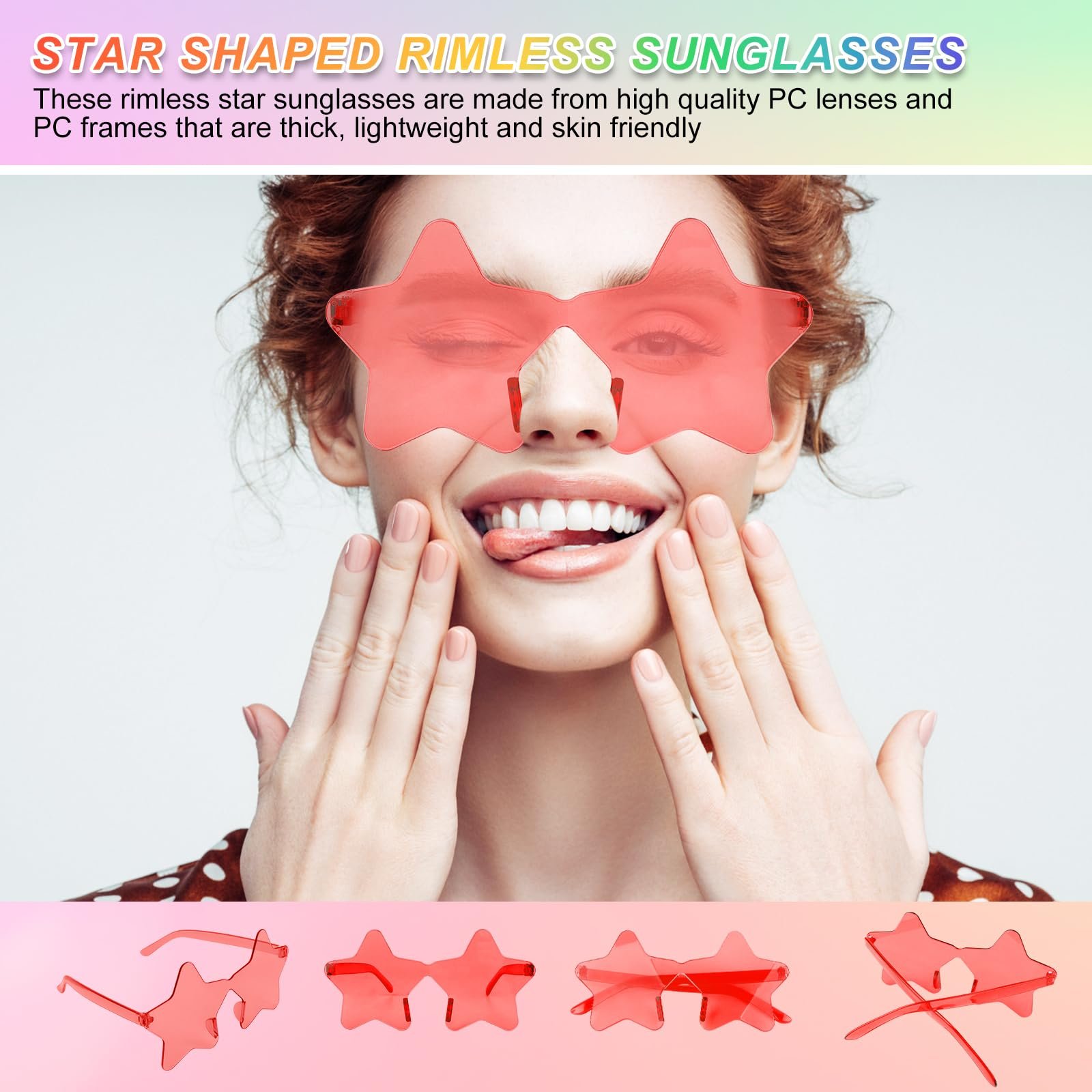 Окуляри Без оправи MXTIMWAN Pentagram, 12 шт, у формі зірки, фото №5