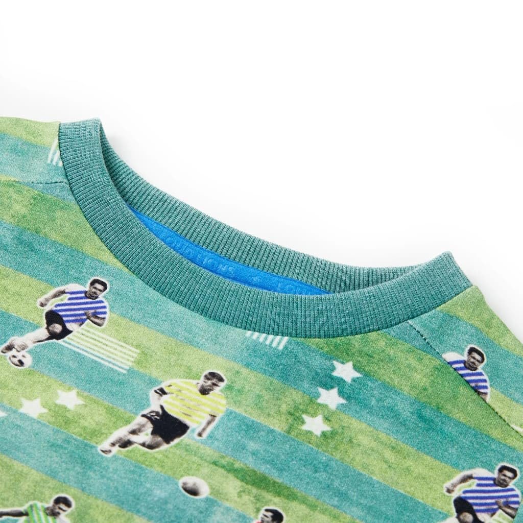 Світшот vidaXL Дитячий З довгими рукавами, Круглий виріз, світло-зелений меланж, фото №4