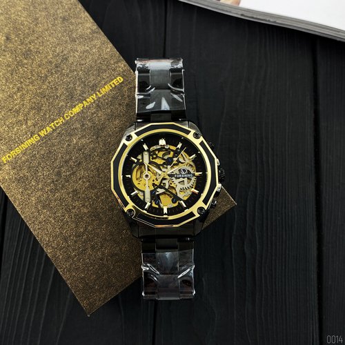 Годинник Forsining 8130 Black-Gold-Black, фото №4