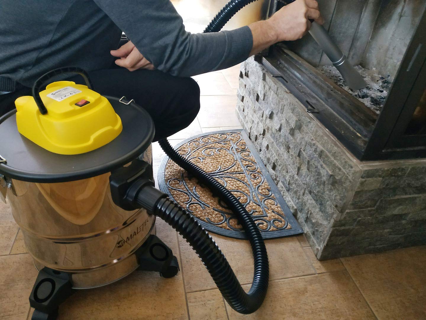 МалТек TurboVac ML2500-ASH-INDUSTRIAL камінний пилосос Нержавіюча сталь Пластик Сріблястий Жовтий, фото №5 МалТек TurboVac ML2500-ASH-INDUSTRIAL камінний пилосос Нержавіюча сталь Пластик Сріблястий Жовтий, фото №5