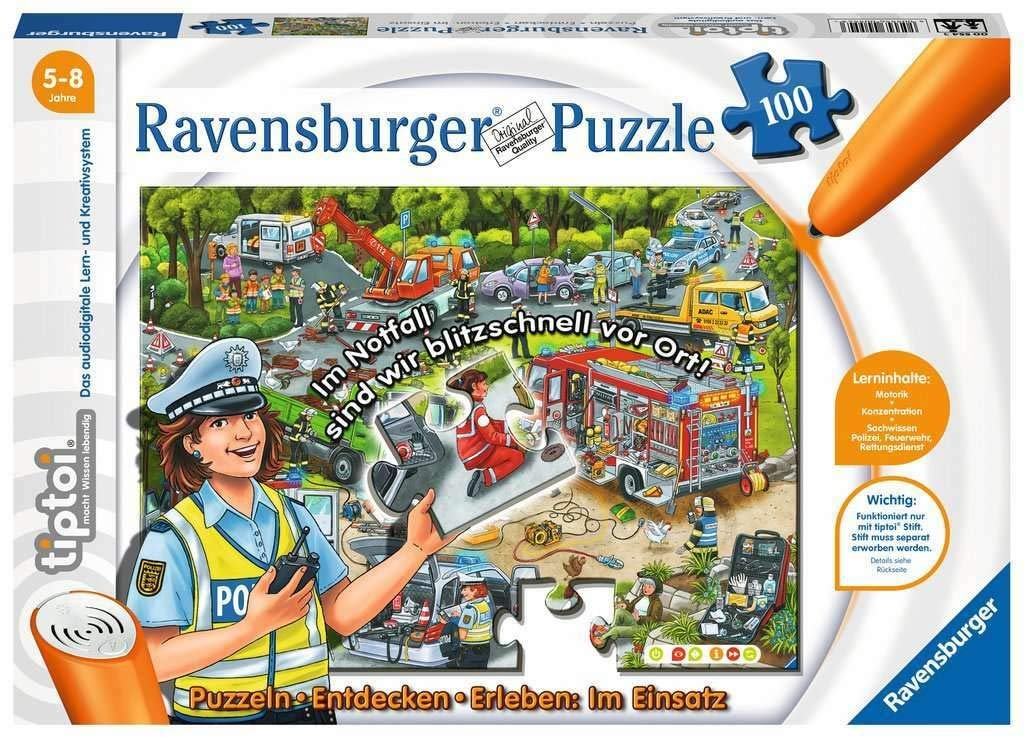 Пазл Ravensburger Tiptoi Puzzeln, Entdecken, Erleben: im Einsatz 104 детали, фото №1
