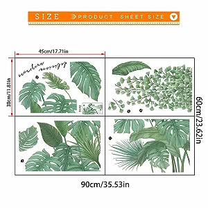 Наклейка на стіну Зелене тропічне листя Монстера 90 x 30 см synthetic.ua - Фото 1