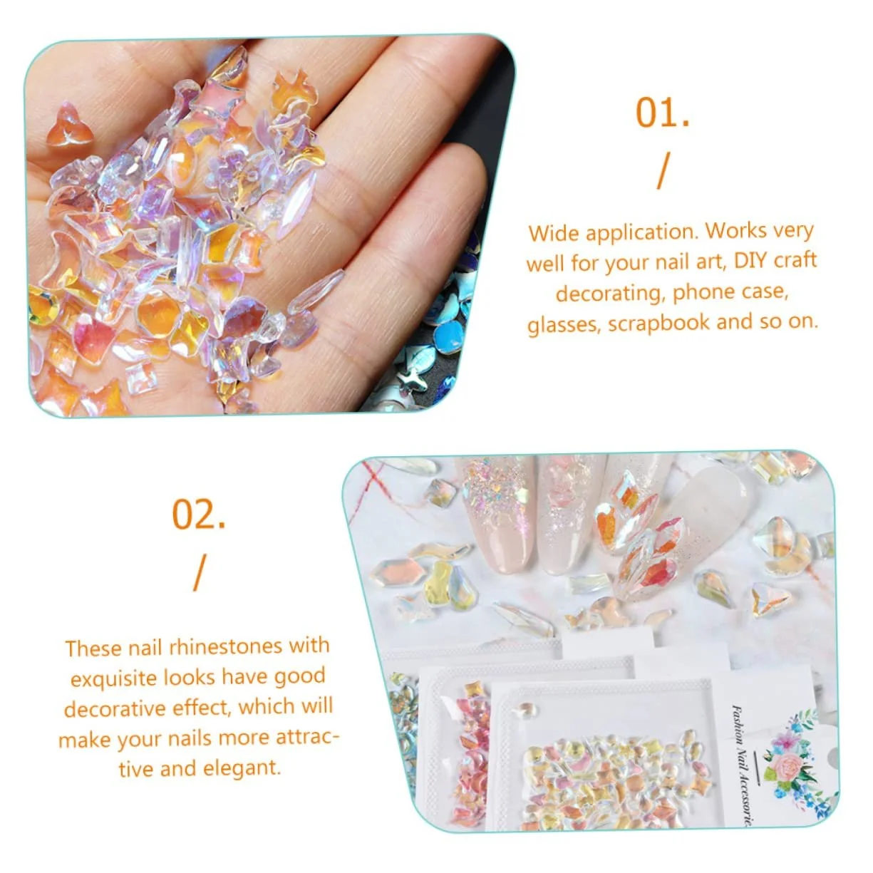 Украшение для ногтей Healvian Смола Aurora Маникюр Жемчуг Наклейки Самоцветы Акриловые Ногти Ювелирные изделия с Самоцветами Аксессуары для ногтей Стразы Декоративные украшения Кристалл, фото №9