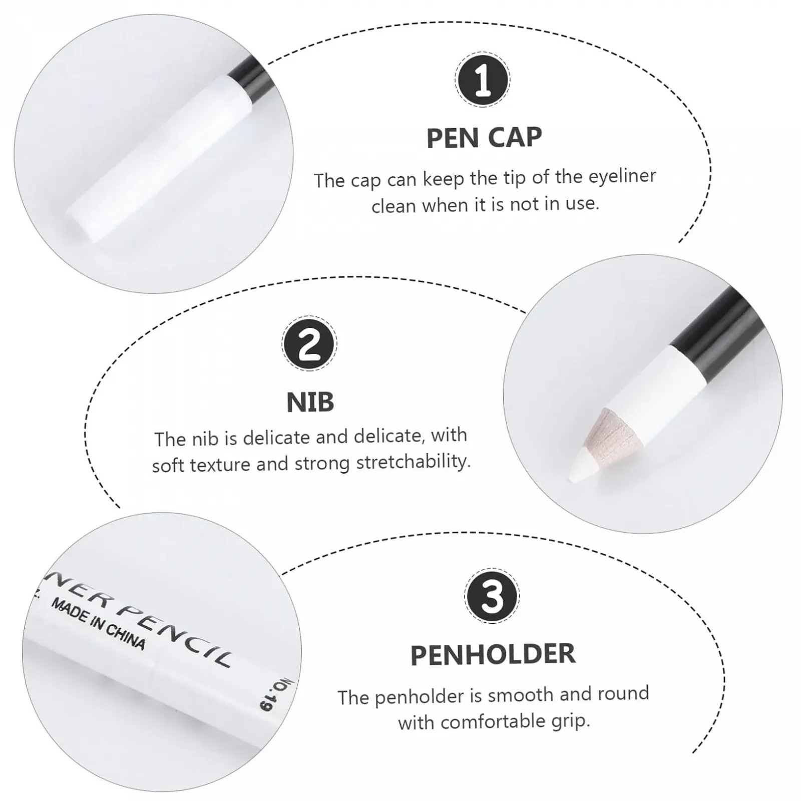 Карандаш для глаз minkissy Белый, фото №6