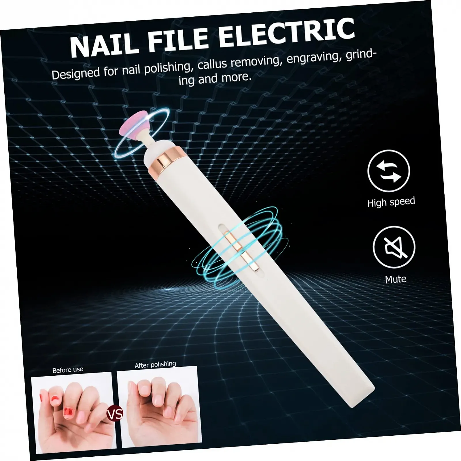 Машинка для маникюра Healvian, беспроводная, профессиональная, белая, пластиковая, полировальная, фото №4 Машинка для маникюра Healvian, беспроводная, профессиональная, белая, пластиковая, полировальная, фото №4