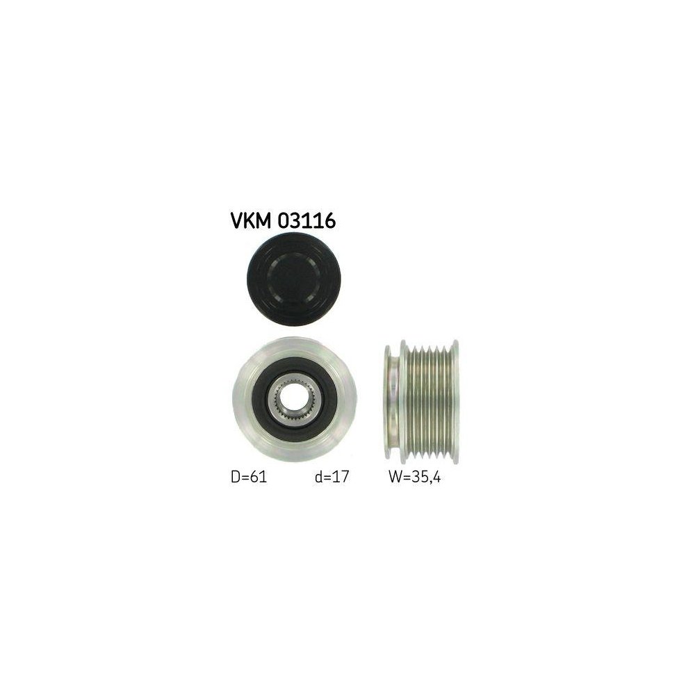 Обгонная муфта генератора SKF VKM 03116 для AUDI SEAT SKODA VW, фото №1
