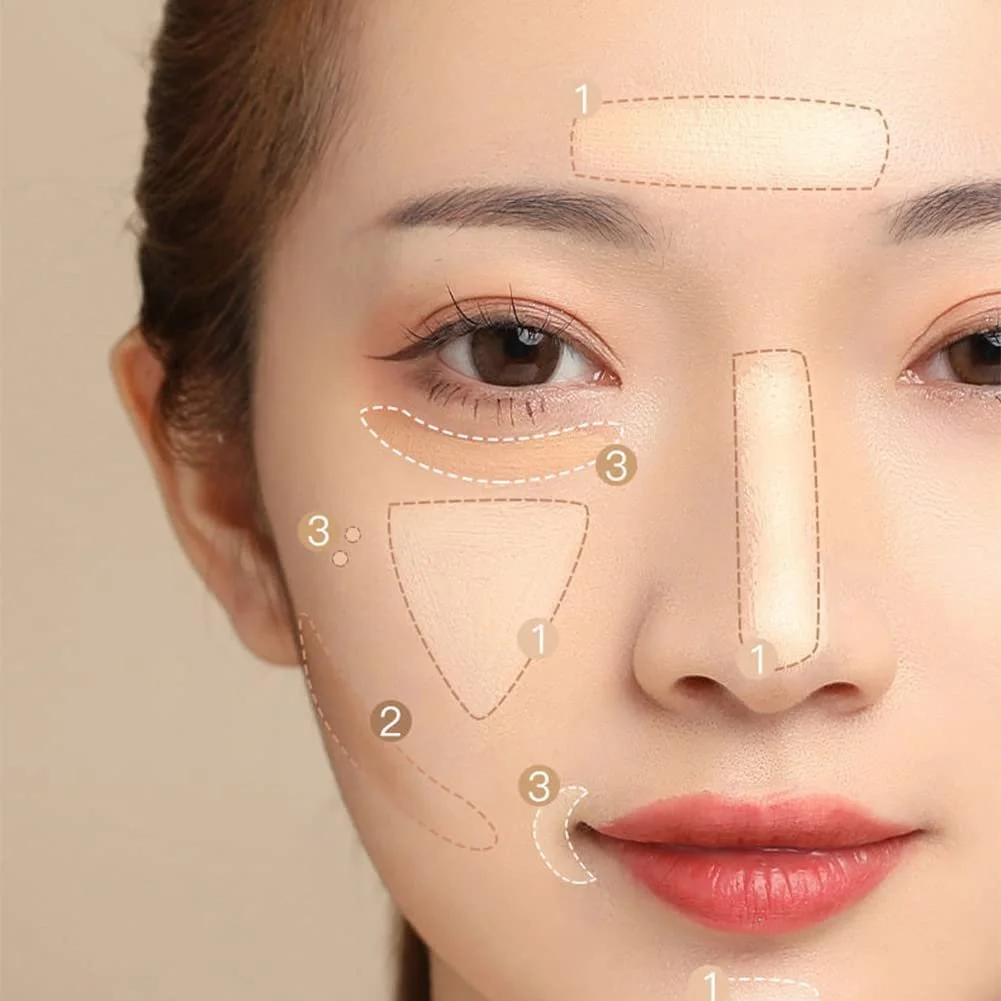 Палетка консилерів Tri-Colour для повного покриття, корегує темні кола, червоні плями, фото №2