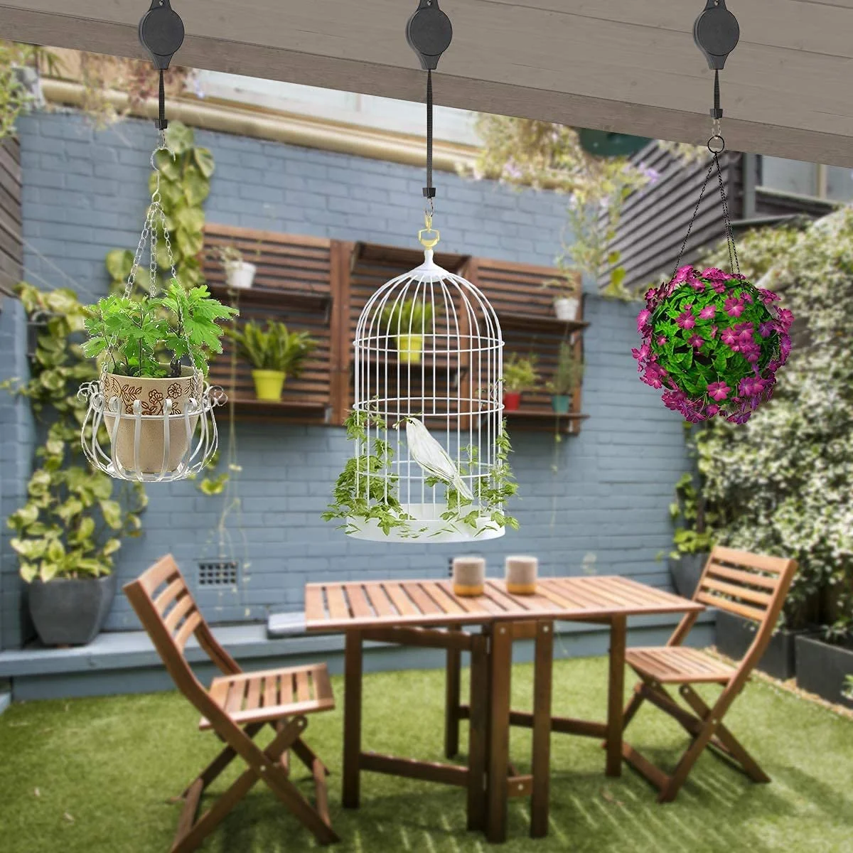 Подвесные роликовые кронштейны для корзин Namvo 3 шт Регулируемые Черные, фото №5