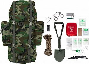 Набір для виживання Рюкзак German Army + Міні-лопата German Army TL + Ніж One-Handed + Аптечка першої допомоги + Дротова пила + Відкривачка для пляшок + Вогнетривка мотузка різних кольорів - Фото 1