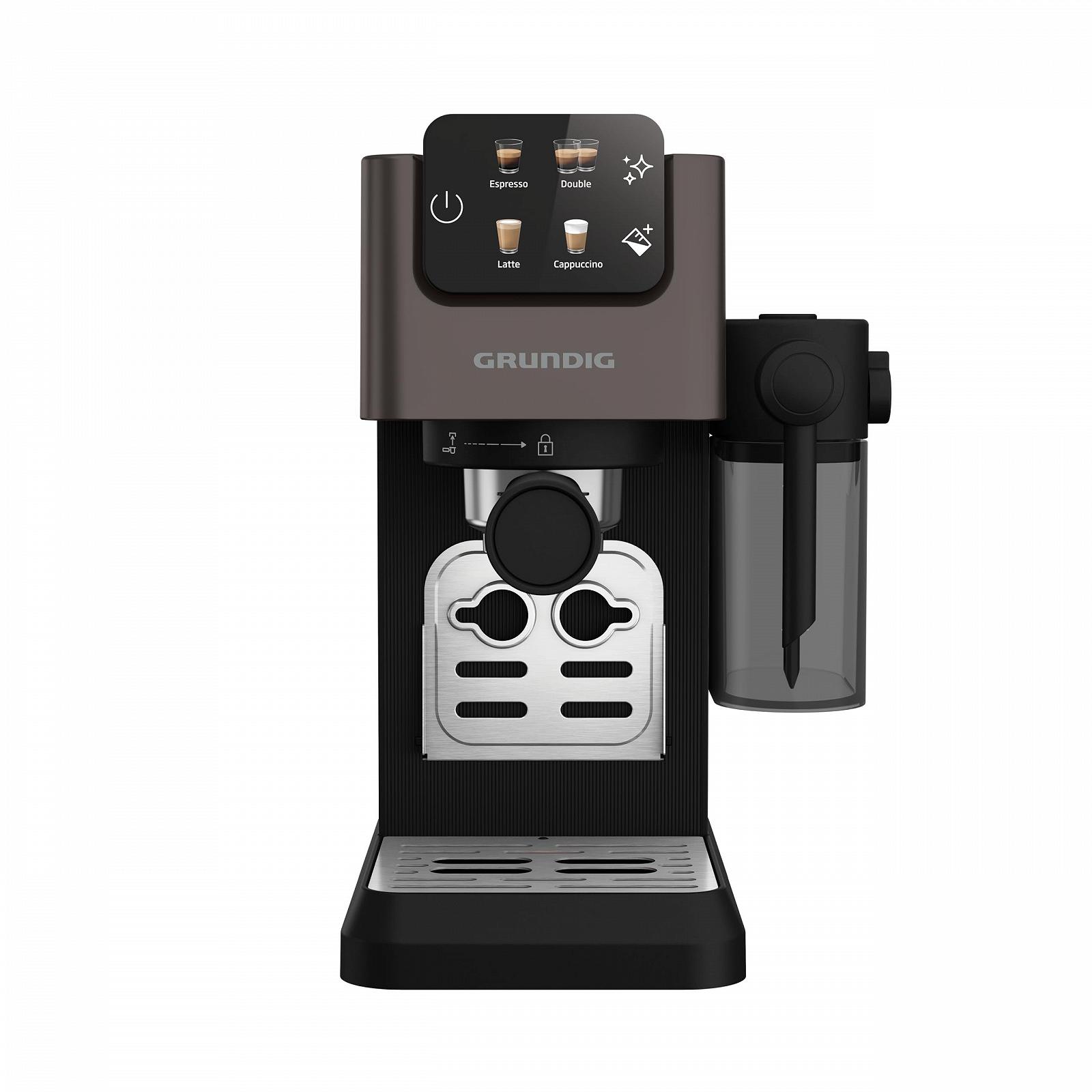 Еспресо-машина GRUNDIG KSM 5330, 1628 Вт, тиск помпи 15 бар, подвійний дозатор, кольоровий сенсорний дисплей, BrewSense, CreamyPro, Dark Inox/Black, фото №17