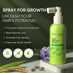 Сыворотка-спрей для роста волос Svvimer - с розмарином, маслом батани и биотином против выпадения и истончения волос - для густых, крепких волос для женщин и мужчин - 60 мл (1 упаковка) synthetic.ua - Фото 1