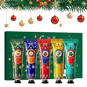 Набір різдвяних кремів для рук, 5 міні-кремів для рук, Різдвяні креми для рук, Крем для ніжного догляду за сухими руками - Фото 1