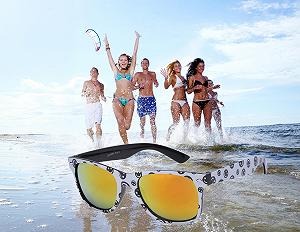 Сонцезахисні окуляри Nerd Ciffre Білі Чорні Смайлик, смайлик вогняне дзеркало synthetic.ua - Фото 1