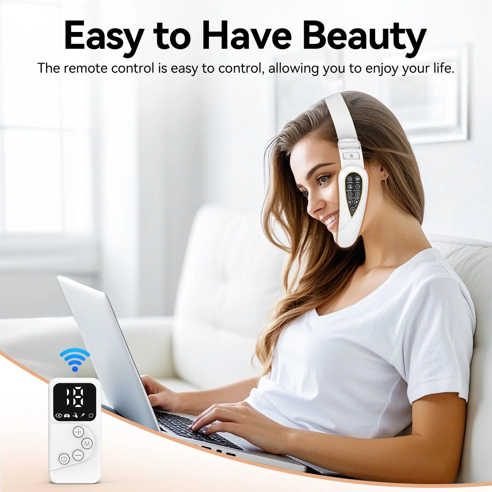 Массажер для лица V-Face 2026 Version Электрический EMS фототерапия 5 режимов Пульт дистанционного управления, фото №5