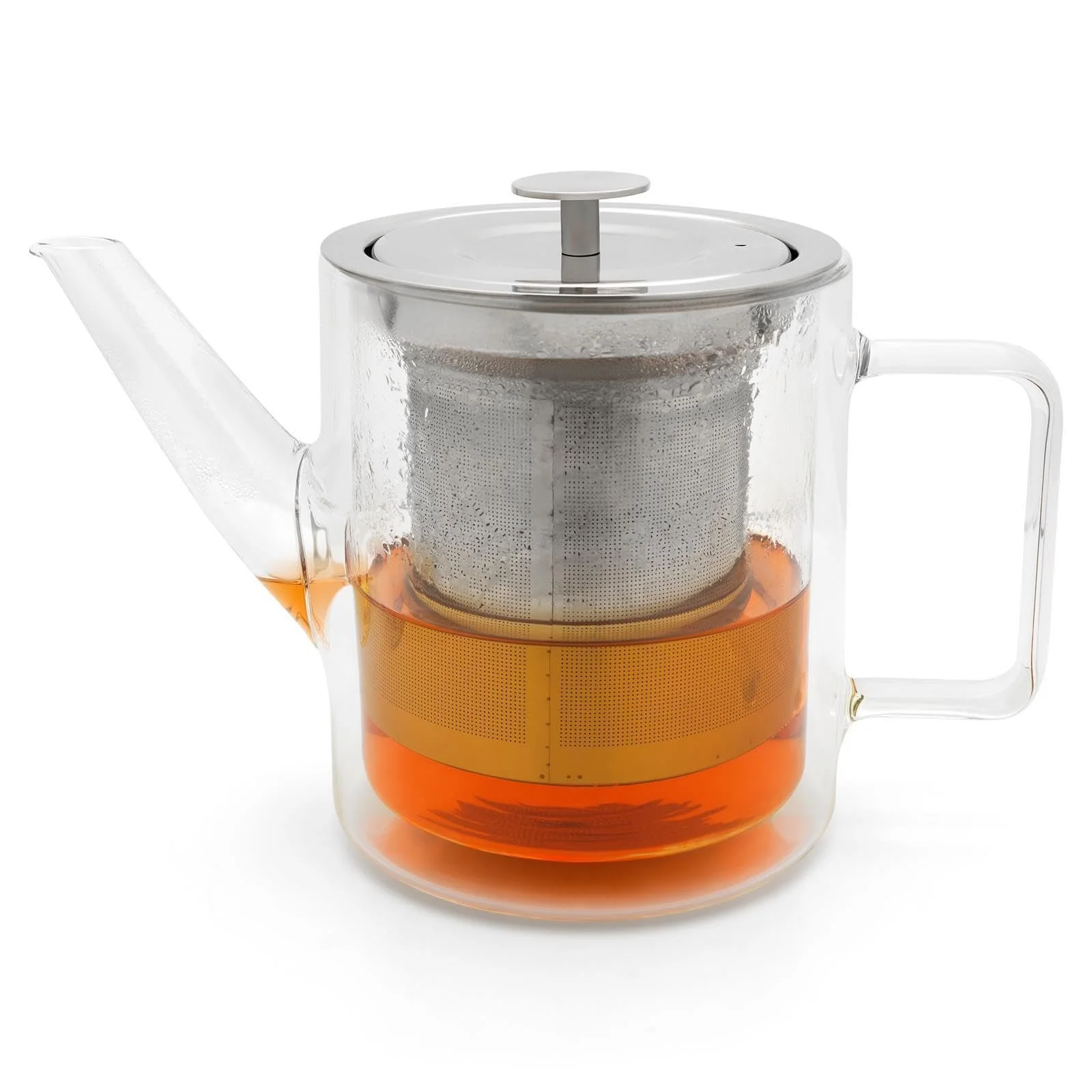 Невеликий скляний Чайник-заварник з подвійними стінками 1.0 літра, фото №3