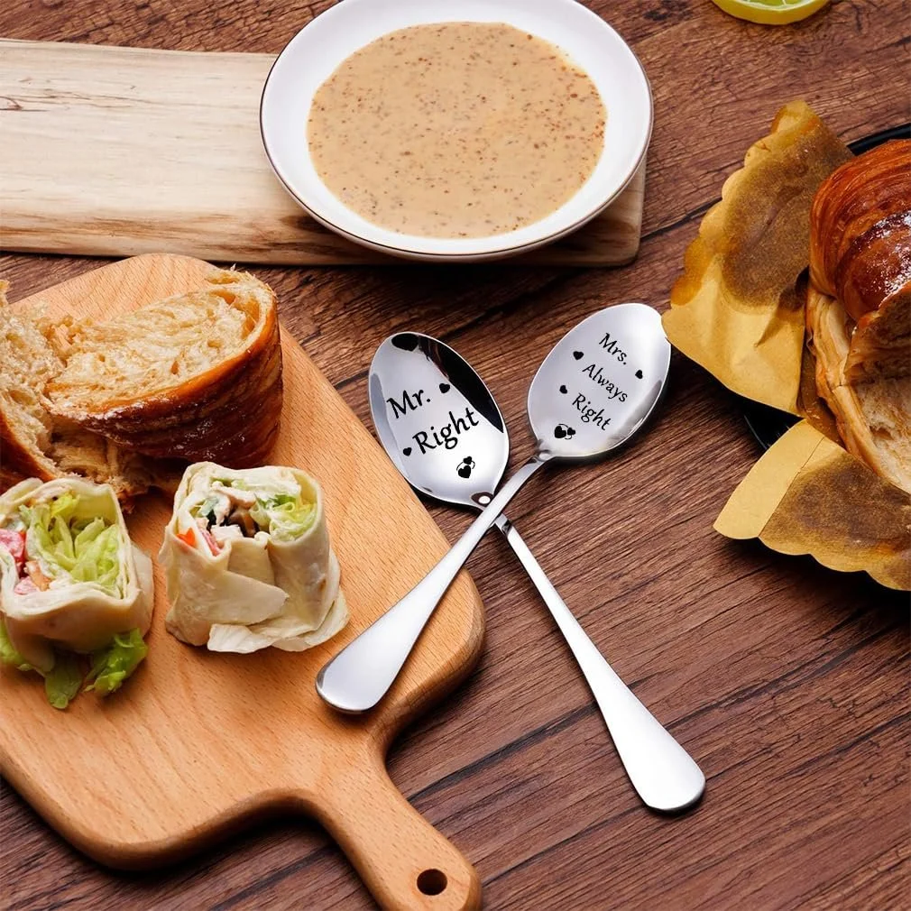 Ложка Кавова Mr. Right Mrs. Always Right Нержавіюча сталь, фото №4