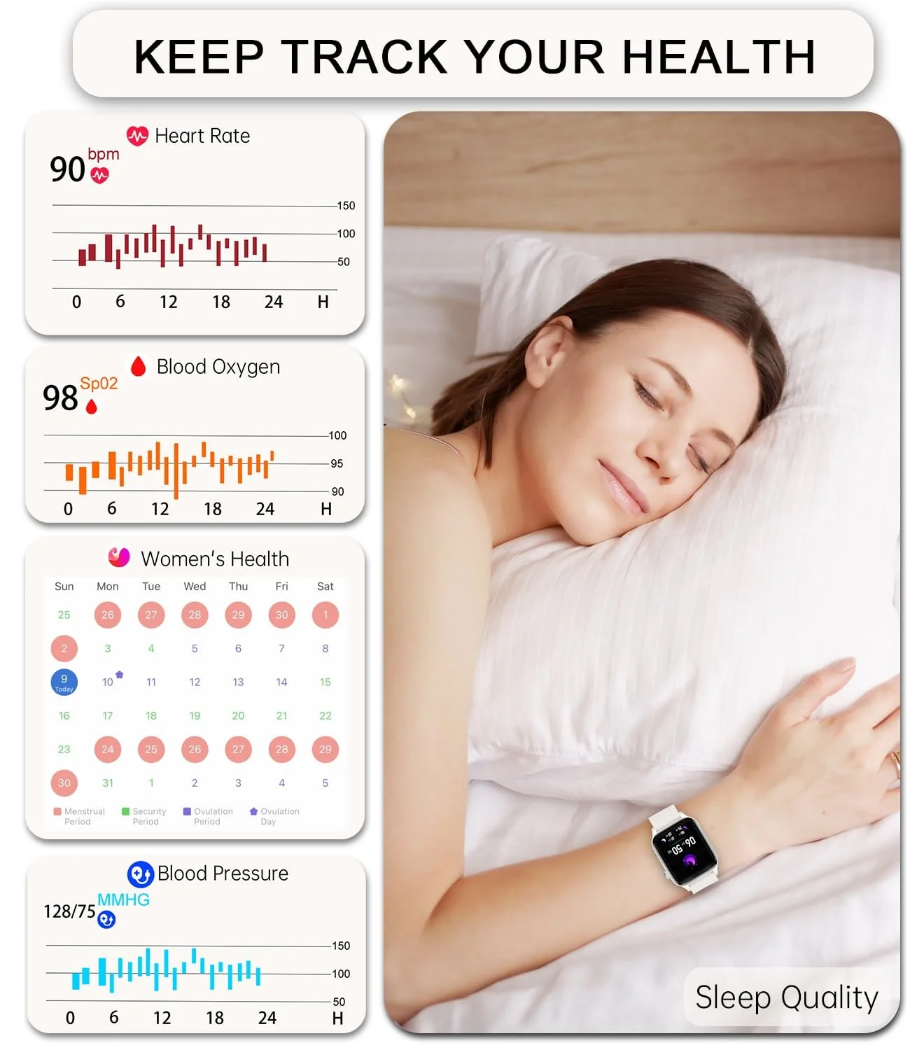 Розумний годинник жіночий 1.85 дюйми, функція телефону, сповіщення, голосовий помічник, фото №3