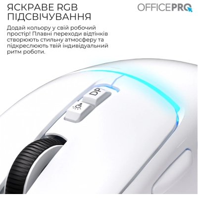Мышка OfficePro M468W Wireless/Bluetooth White (M468W), фото №8