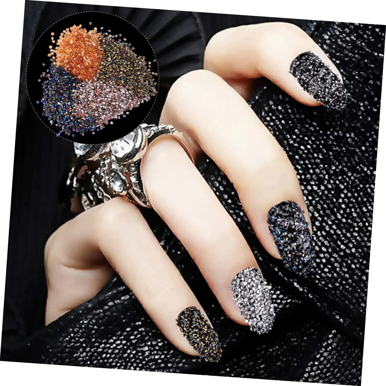 Стрази для нігтів minkissy 12 упаковок по 5760 шткруглі намистини, плоскі дорогоцінні камені для манікюру, фото №8