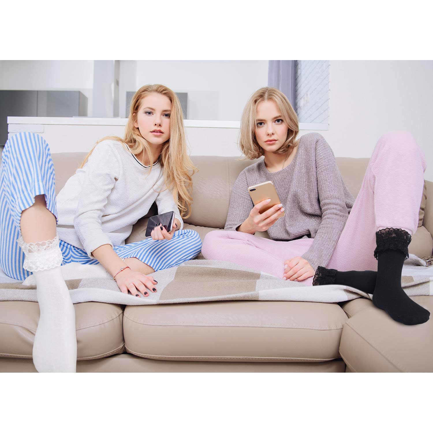 Шкарпетки SATINIOR з рюшами, 6 пар, фото №7