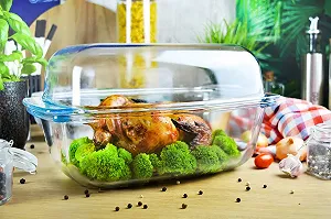 Гусятниця XXL скляна 7.0 л з кришкою термостійка synthetic.ua - Фото 1