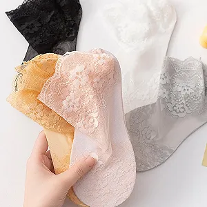 Носки Женские Кружевные Носки Короткие Тонкие Чулочно-носочные изделия Щиколотки Сетчатые Кружевные Носки Прозрачные Носки Дышащие Шелковые Чулочно-носочные изделия Ультратонкие Женские Носки synthetic.ua - Фото 1