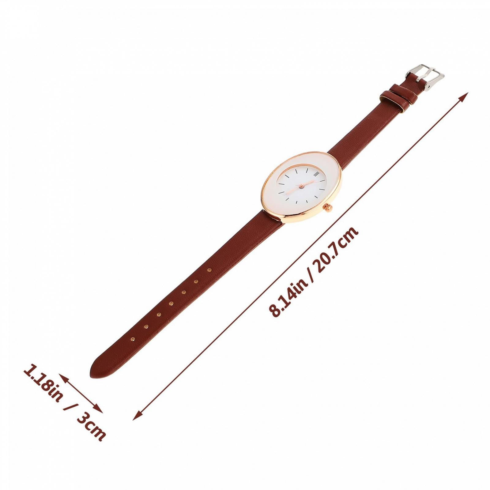 Кварцевые Часы Женские PartyKindom C Браслетом из PU Кожи Коричневый, фото №2 Кварцевые Часы Женские PartyKindom C Браслетом из PU Кожи Коричневый, фото №2