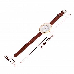Кварцевые Часы Женские PartyKindom C Браслетом из PU Кожи Коричневый synthetic.ua - Фото 1