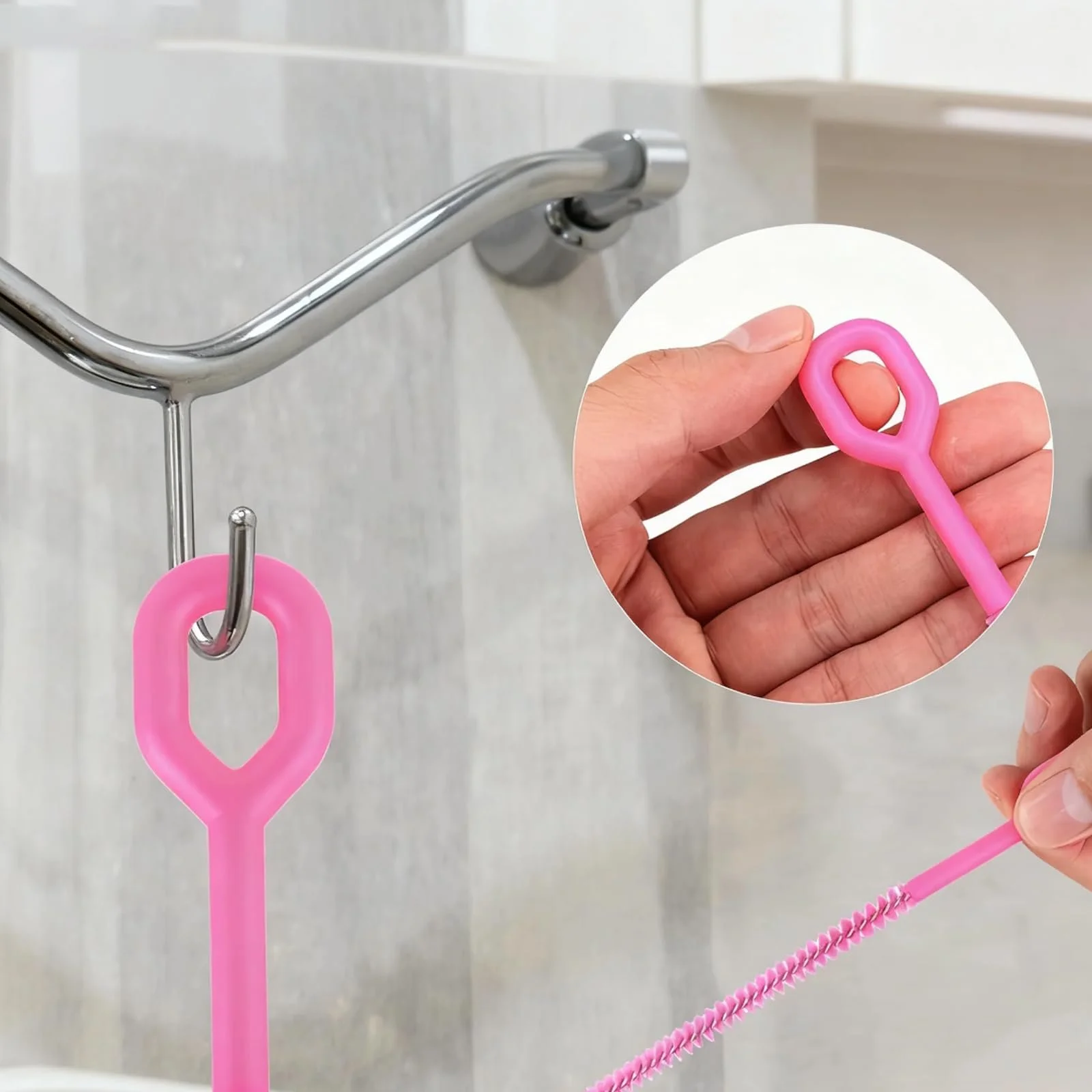 Щітки для чищення трубочок дитячих пляшечок 6 шт. 32 см Pink із силікону та нейлону, фото №5
