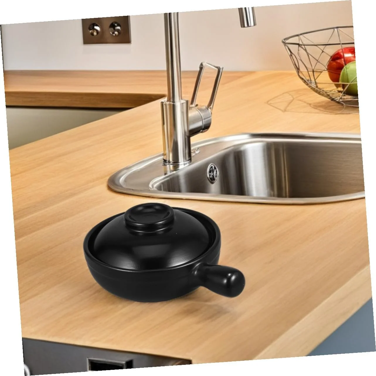 Котелок Toyvian глиняный с крышкой японский донабе для газовых плит, фото №6