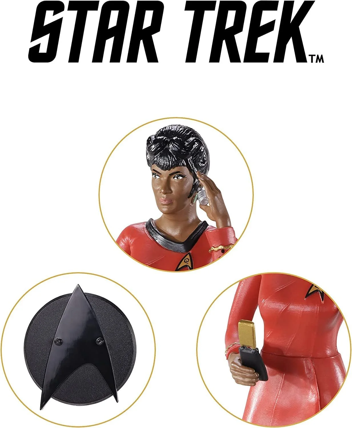 Фігурка згинальна Star Trek: The Original Series Bendyfigs Uhura Noble Toys, 19 см, з підставкою та міні-аксесуарами, фото №3