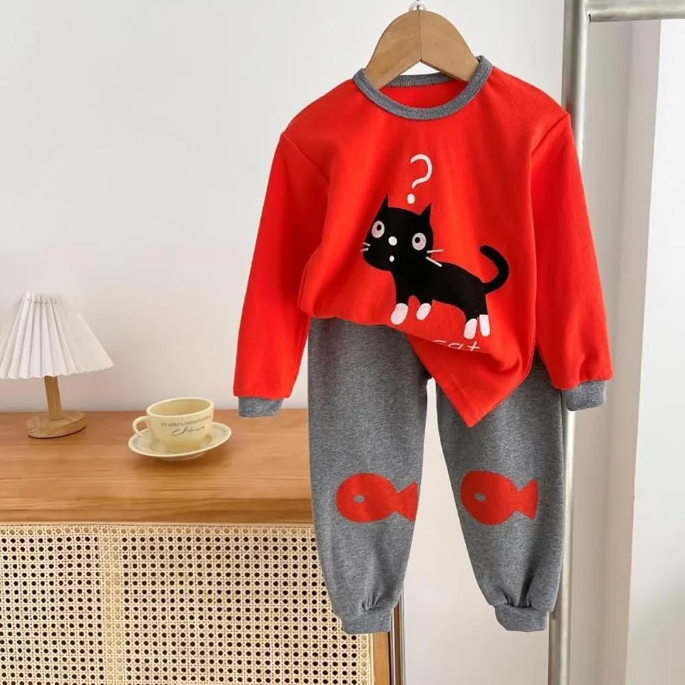 Комплект піжамний FedMois Дитячий для хлопчиків 4 шт. З довгим рукавом 100% бавовна, фото №4