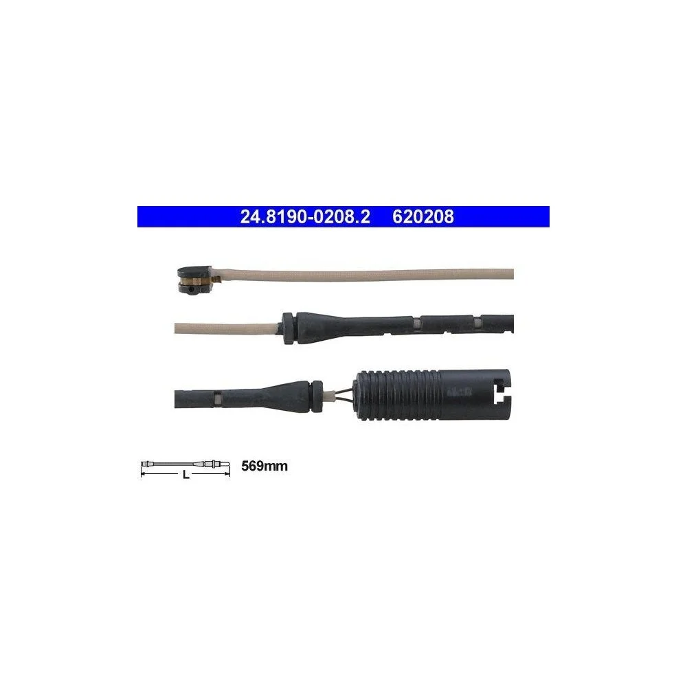 Датчик износа тормозных колодок ATE 24.8190-0208.2 для BMW, передняя ось, фото №1