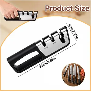 Точило для ножів ручне 3-ступеневе ергономічне з нековзною основою synthetic.ua - Фото 1