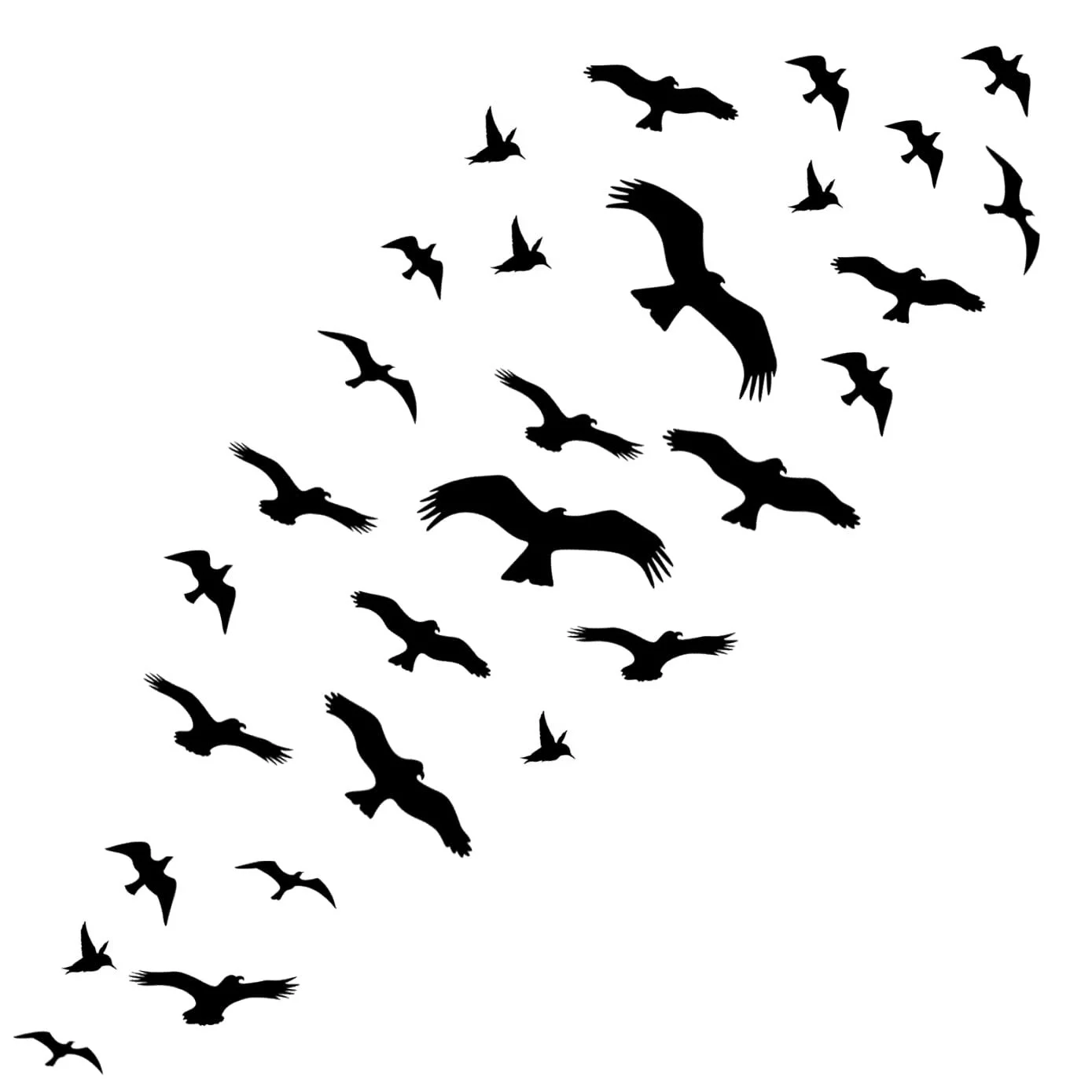 Наклейки на вікна WandSticker4U 40 шт. Птахи Самоклеючі Чорні, фото №8 Наклейки на вікна WandSticker4U 40 шт. Птахи Самоклеючі Чорні, фото №8