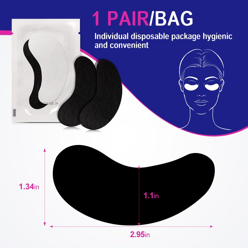 Подушечки Lunamoon Eye Pads для подовження вій Гелеві патчі Чорний колір, фото №5